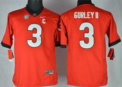 Bulldogs #3 Todd Gurley II Red Stitched Youth NCAA Jersey - Click Image to Close